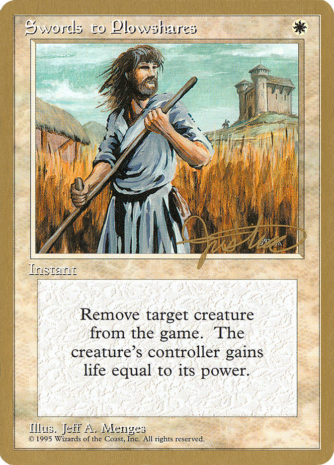Swords to Plowshares (Mark Justice) [Pro Tour Collector Set] Magic: The Gathering