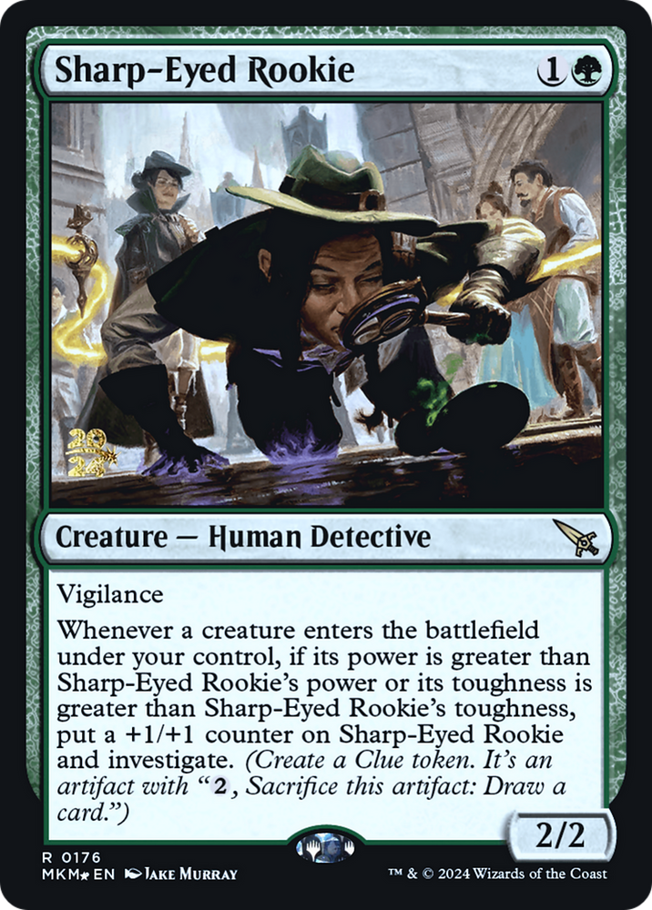 Sharp-Eyed Rookie [Murders at Karlov Manor Prerelease Promos] Magic: The Gathering