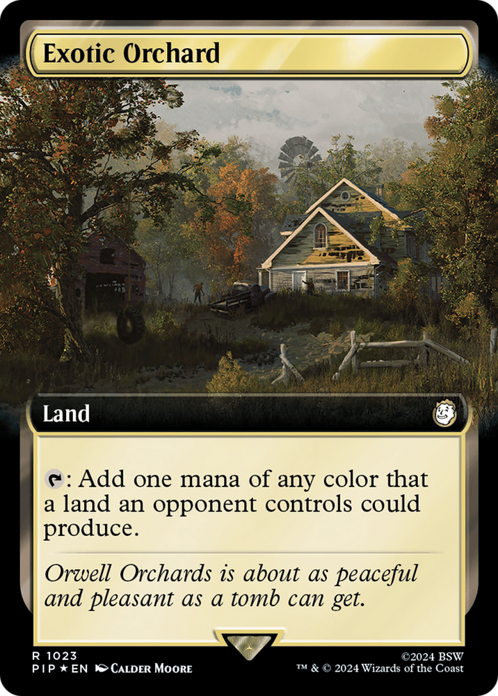 Exotic Orchard (Extended Art) (Surge Foil) [Fallout] Magic: The Gathering