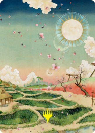 Plains 1 Art Card (Gold-Stamped Signature) [Kamigawa: Neon Dynasty Art Series] Magic: The Gathering