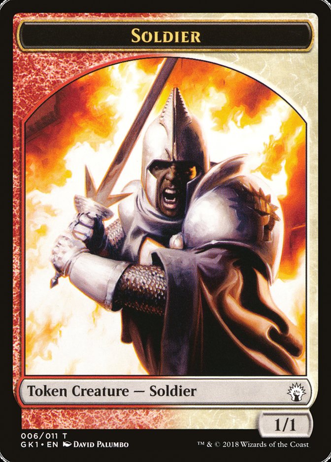 Soldier // Soldier Double-Sided Token [Guilds of Ravnica Guild Kit Tokens] Magic: The Gathering