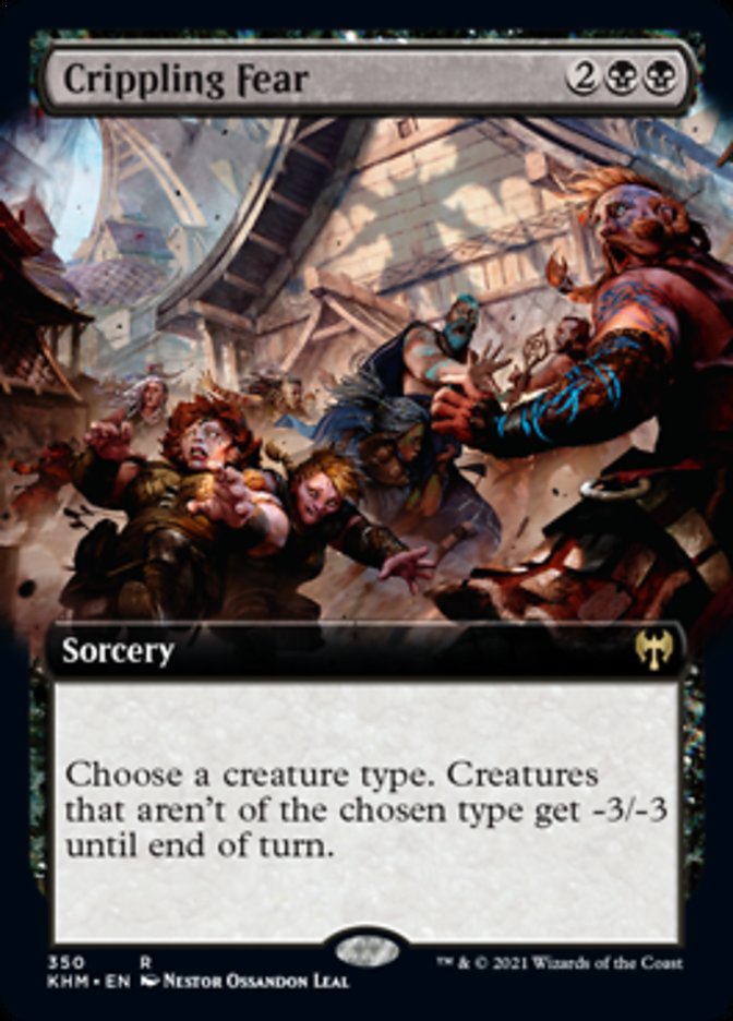 Crippling Fear (Extended Art) [Kaldheim] Magic: The Gathering