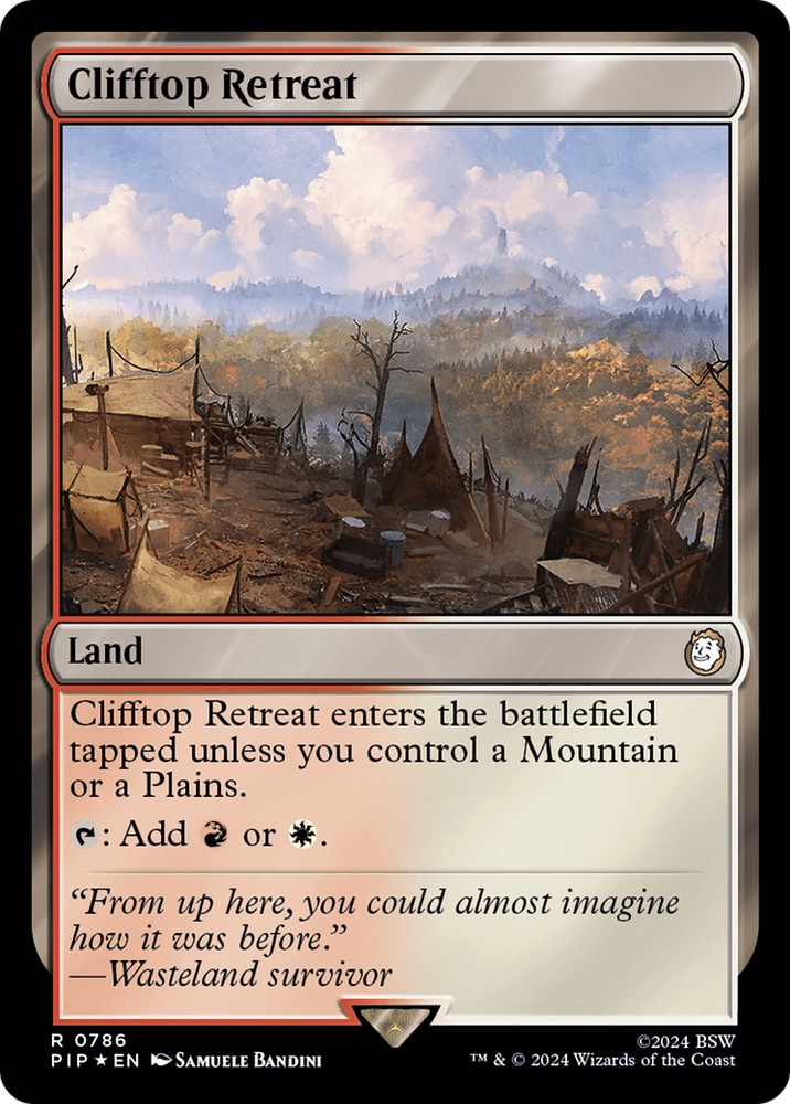 Clifftop Retreat (Surge Foil) [Fallout] Magic: The Gathering