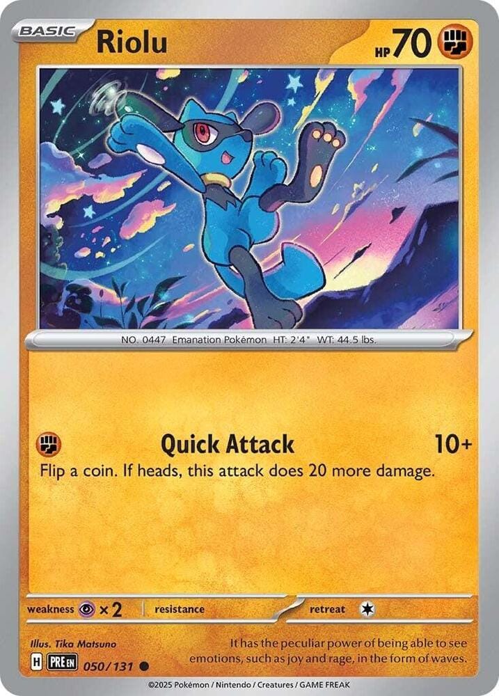 Riolu (050/131) [Scarlet & Violet: Prismatic Evolutions] - Pokemon Cards For Your TCG Needs!