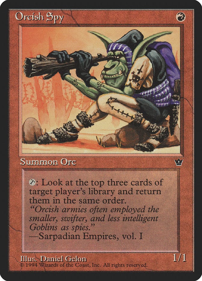 Orcish Spy (Daniel Gelon) [Fallen Empires] Magic: The Gathering