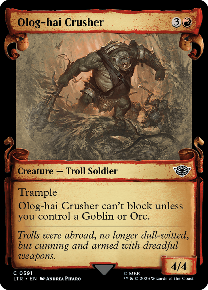 Olog-Hai Crusher [The Lord of the Rings: Tales of Middle-Earth Showcase Scrolls] Magic: The Gathering