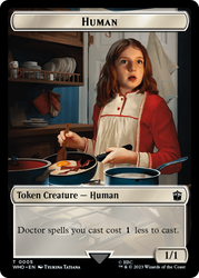 Human (0005) // Treasure (0029) Double-Sided Token [Doctor Who Tokens] Magic: The Gathering
