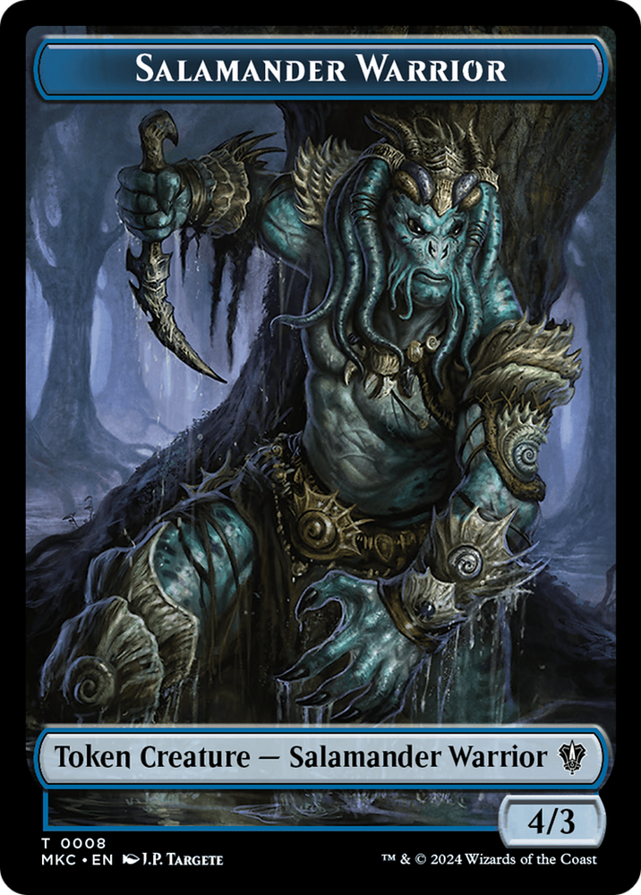 Salamander Warrior // Zombie Double-Sided Token [Murders at Karlov Manor Commander Tokens] Magic: The Gathering
