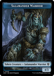 Salamander Warrior // Zombie Double-Sided Token [Murders at Karlov Manor Commander Tokens] Magic: The Gathering