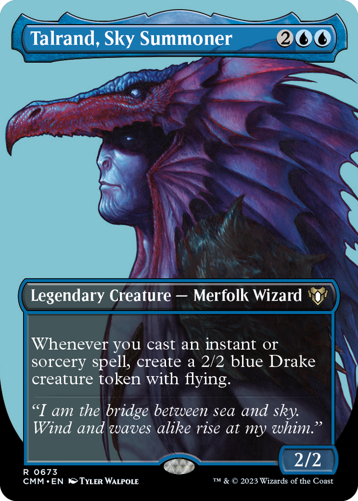 Talrand, Sky Summoner (Borderless Profile) [Commander Masters] Magic: The Gathering