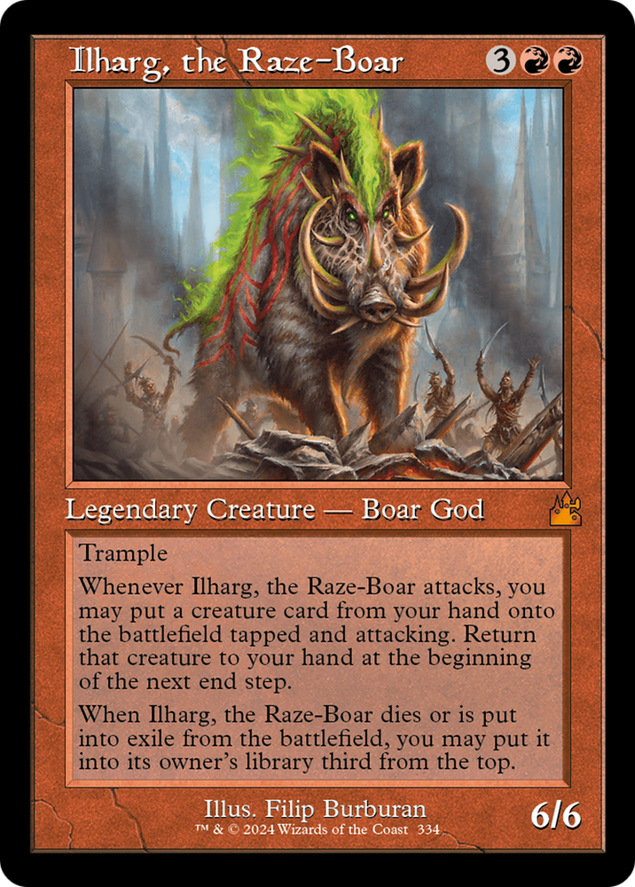 Ilharg, the Raze-Boar (Retro Frame) [Ravnica Remastered] Magic: The Gathering