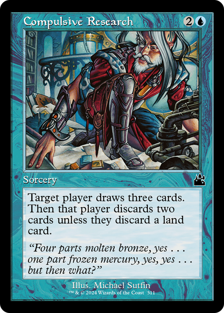 Compulsive Research (Retro Frame) [Ravnica Remastered] Magic: The Gathering