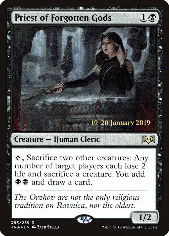 Priest of Forgotten Gods [Ravnica Allegiance Prerelease Promos] Magic: The Gathering