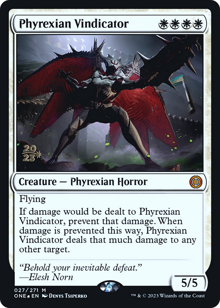 Phyrexian Vindicator [Phyrexia: All Will Be One Prerelease Promos] Magic: The Gathering