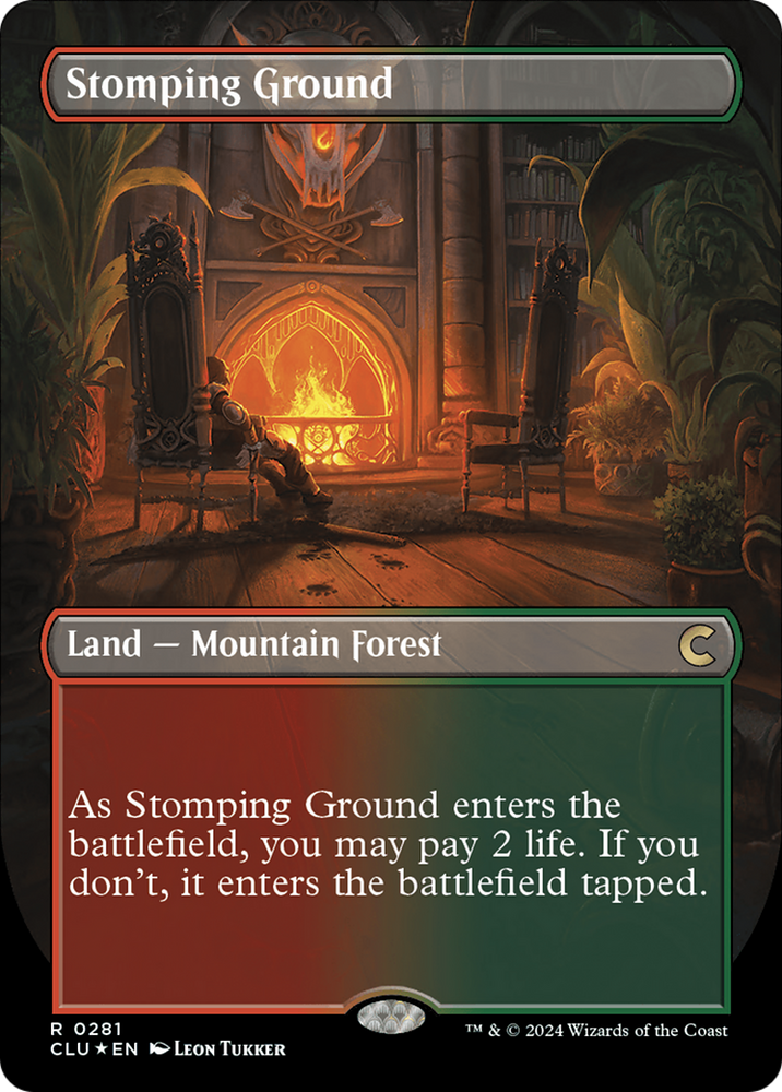 Stomping Ground (Borderless) [Ravnica: Clue Edition] Magic: The Gathering