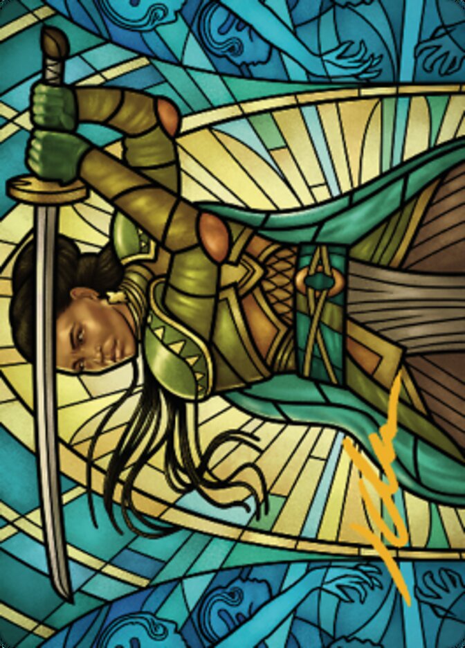 Shanna, Purifying Blade Art Card 2 (Gold-Stamped Signature) [Dominaria United Art Series] Magic: The Gathering