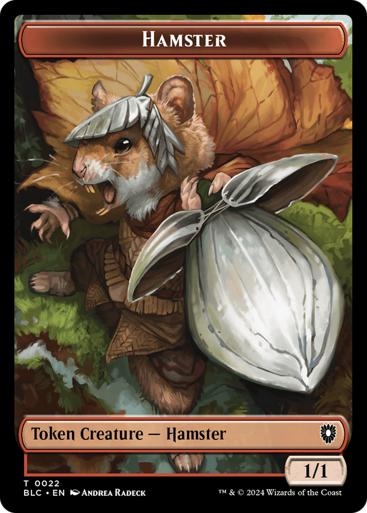 Hamster // Saproling Double-Sided Token [Bloomburrow Commander Tokens] Magic: The Gathering