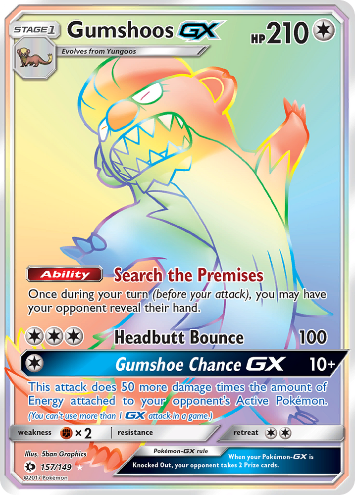 Gumshoos GX (157/149) [Sun & Moon: Base Set] Pokémon
