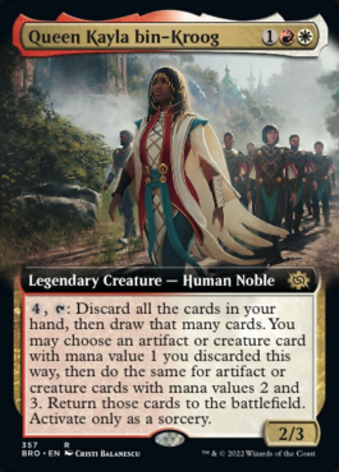Queen Kayla bin-Kroog (Extended Art) [The Brothers' War] Magic: The Gathering