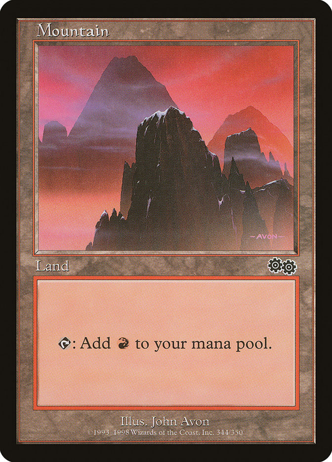 Mountain (344) [Urza's Saga] Magic: The Gathering