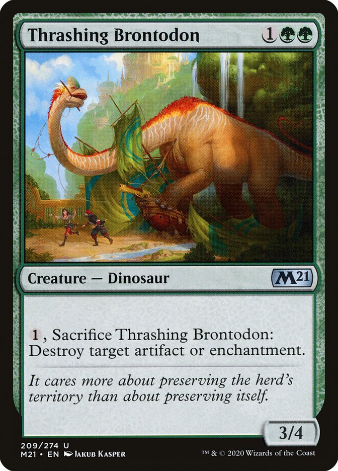Thrashing Brontodon [Core Set 2021] Magic: The Gathering
