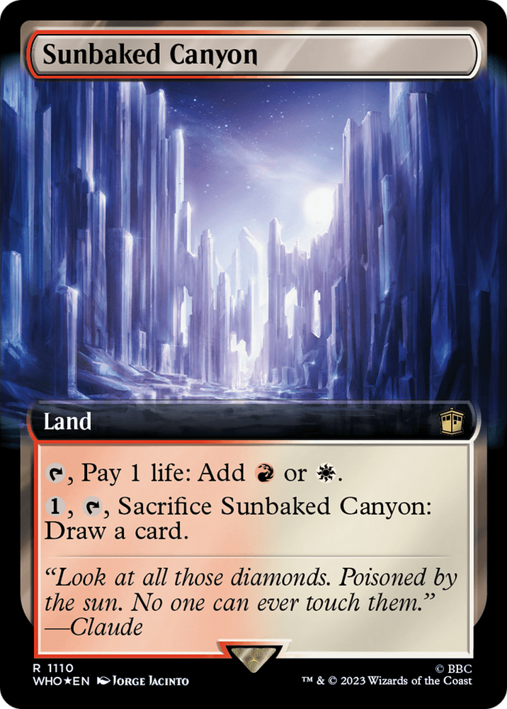 Sunbaked Canyon (Extended Art) (Surge Foil) [Doctor Who] Magic: The Gathering