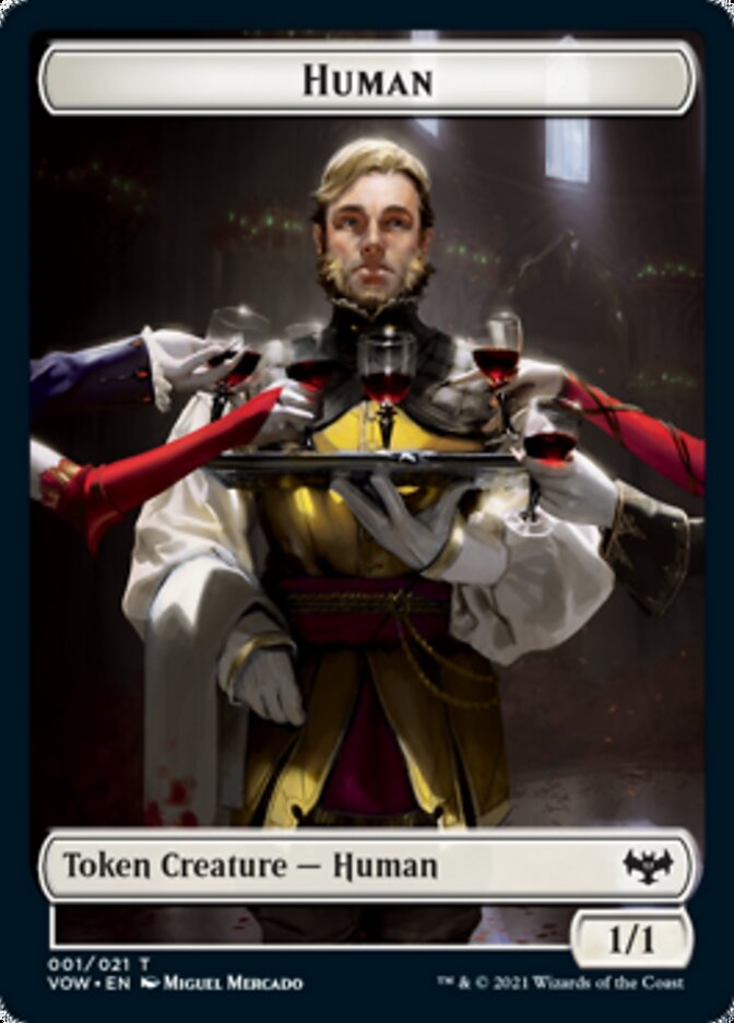 Human (001) // Vampire (016) Double-Sided Token [Innistrad: Crimson Vow Tokens] Magic: The Gathering