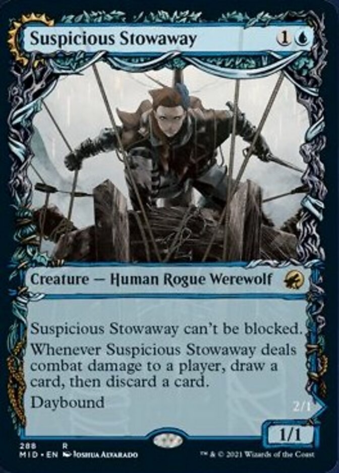 Suspicious Stowaway // Seafaring Werewolf (Showcase Equinox) [Innistrad: Midnight Hunt] Magic: The Gathering