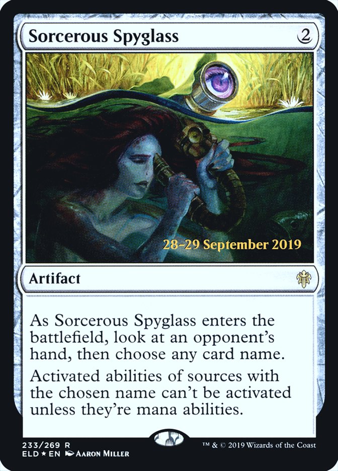 Sorcerous Spyglass [Throne of Eldraine Prerelease Promos] Magic: The Gathering
