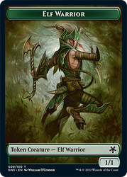 Dragon // Elf Warrior Double-Sided Token [Game Night: Free-for-All Tokens] Magic: The Gathering