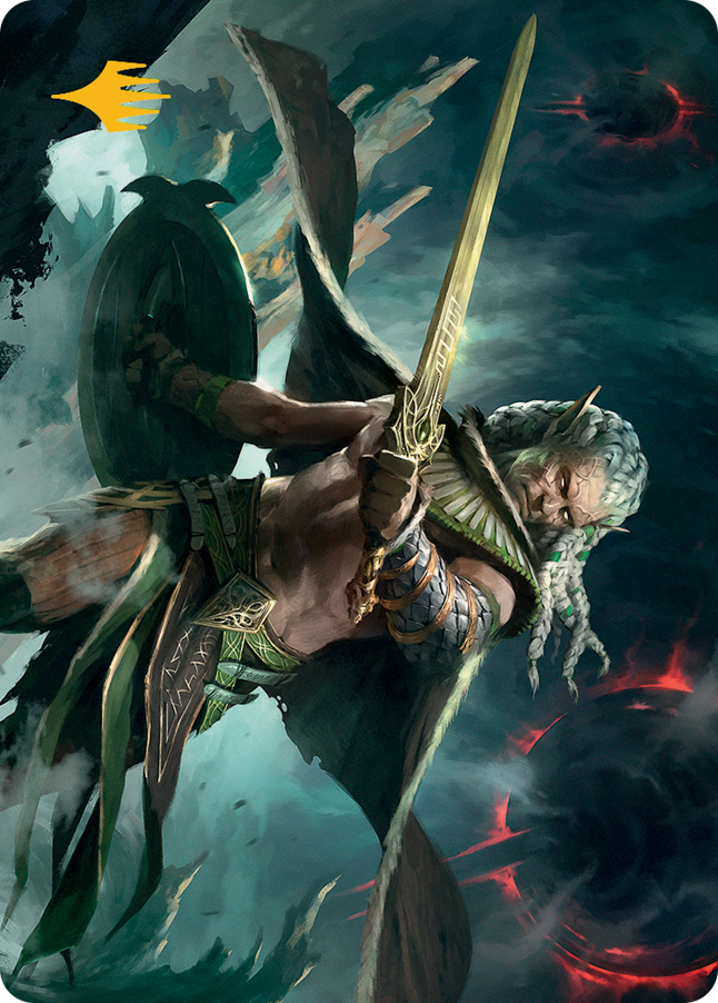 Serpent-Blade Assailant Art Card (40) (Gold-Stamped Signature) [March of the Machine Art Series] Magic: The Gathering
