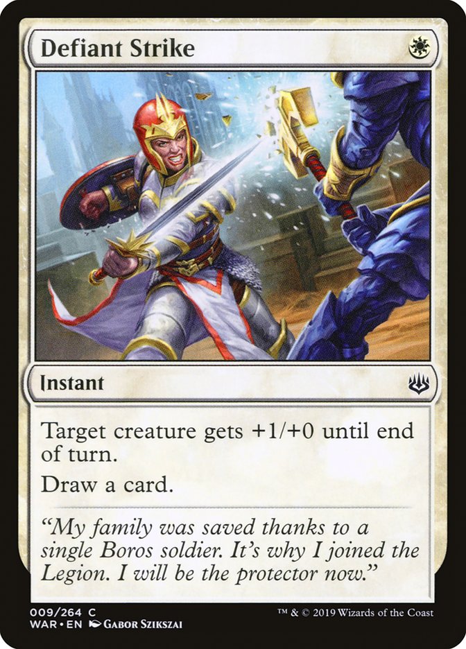Defiant Strike [War of the Spark] Magic: The Gathering