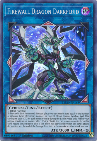 Firewall Dragon Darkfluid [MP20-EN168] Super Rare - Yugioh Cards For Your TCG Needs!