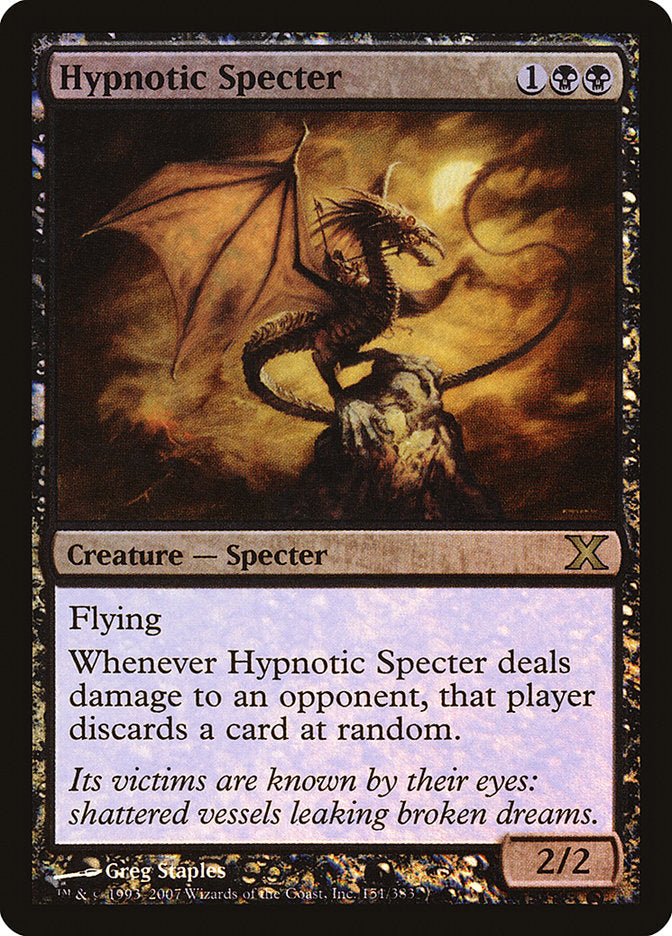 Hypnotic Specter (Premium Foil) [Tenth Edition] Magic: The Gathering