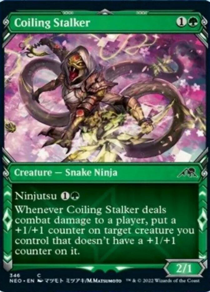 Coiling Stalker (Showcase Ninja) [Kamigawa: Neon Dynasty] Magic: The Gathering