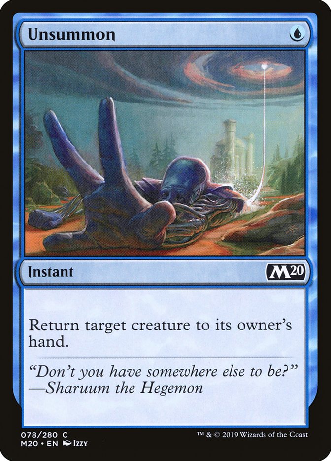 Unsummon [Core Set 2020] Magic: The Gathering