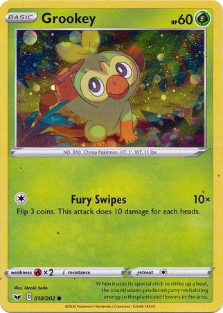 Grookey (010/202) (Cosmos Holo) [Sword & Shield: Base Set] Pokémon