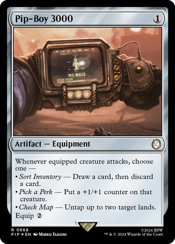 Pip-Boy 3000 (Surge Foil) [Fallout] Magic: The Gathering