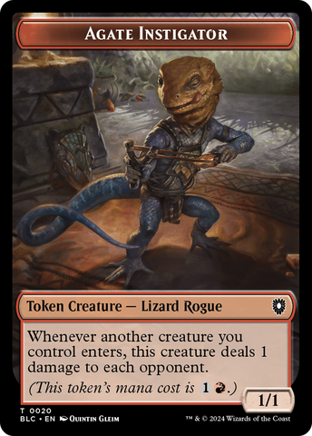 Agate Instigator // Rabbit Double-Sided Token [Bloomburrow Commander Tokens] Magic: The Gathering