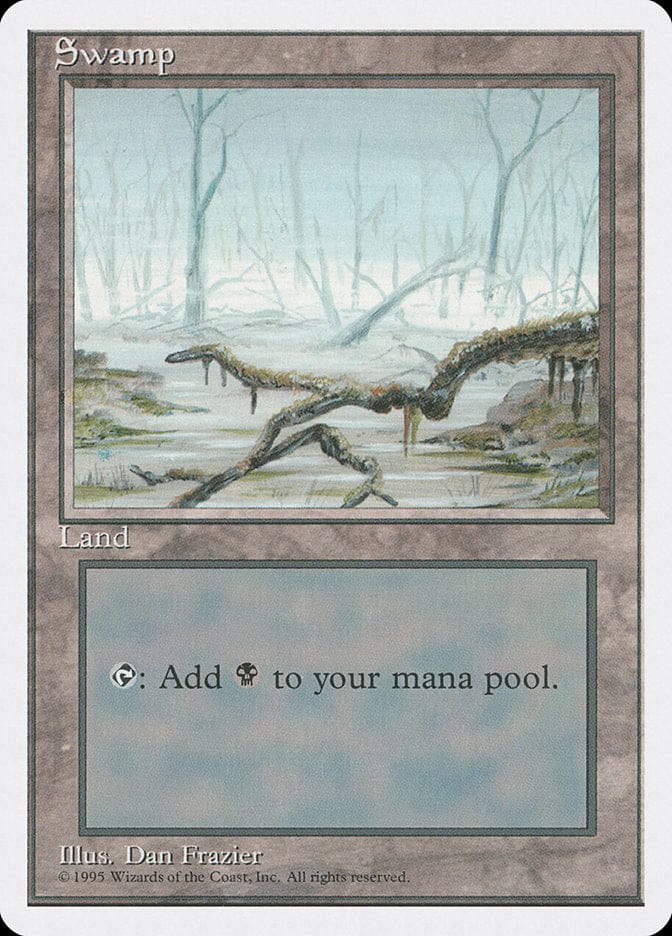 Swamp (White Fog in Trees) [Fourth Edition] Magic: The Gathering