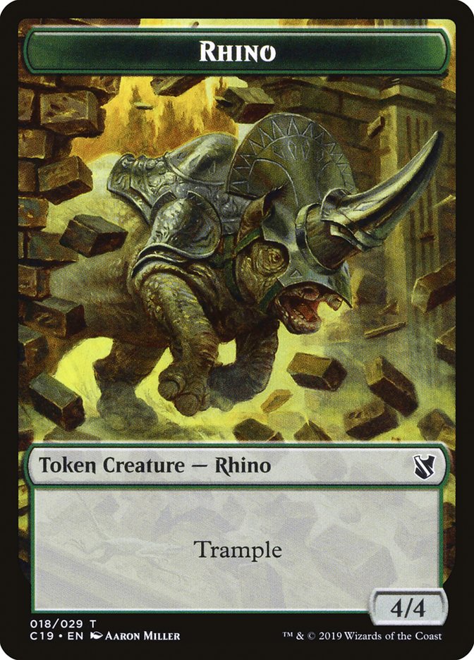 Rhino Token [Commander 2019 Tokens] Magic: The Gathering