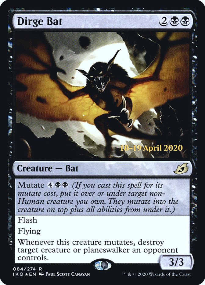 Dirge Bat [Ikoria: Lair of Behemoths Prerelease Promos] Magic: The Gathering