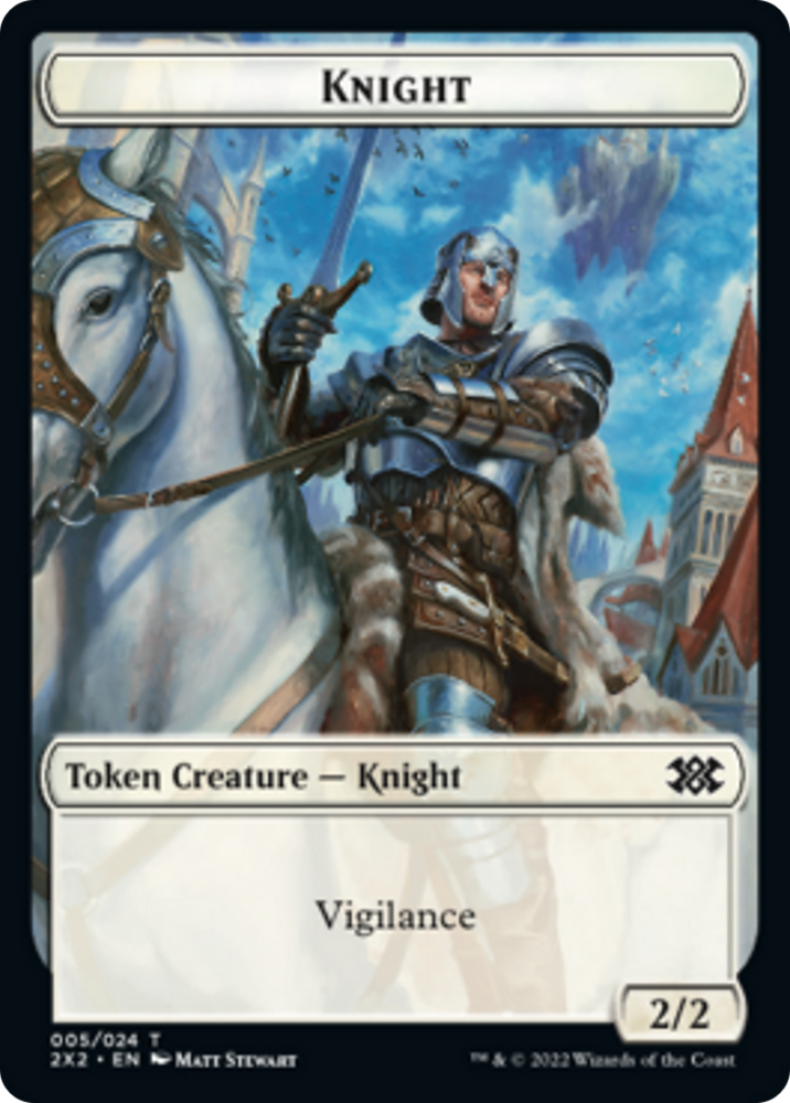 Egg // Knight Double-Sided Token [Double Masters 2022 Tokens] Magic: The Gathering