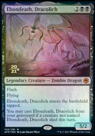 Ebondeath, Dracolich [Dungeons & Dragons: Adventures in the Forgotten Realms Prerelease Promos] Magic: The Gathering