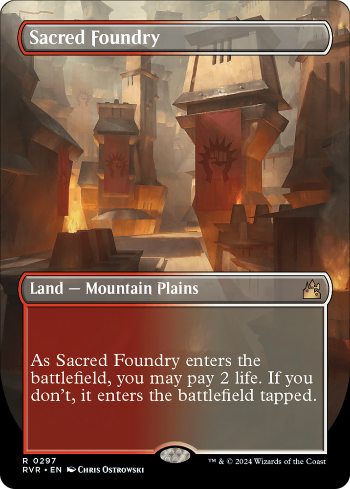 Sacred Foundry (Borderless) [Ravnica Remastered] Magic: The Gathering