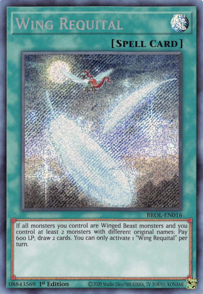 Wing Requital [BROL-EN016] Secret Rare - Yugioh Cards For Your TCG Needs!