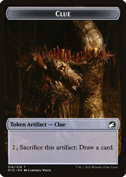 Wolf (014) // Clue (016) Double-Sided Token [Challenger Decks 2022 Tokens] Magic: The Gathering