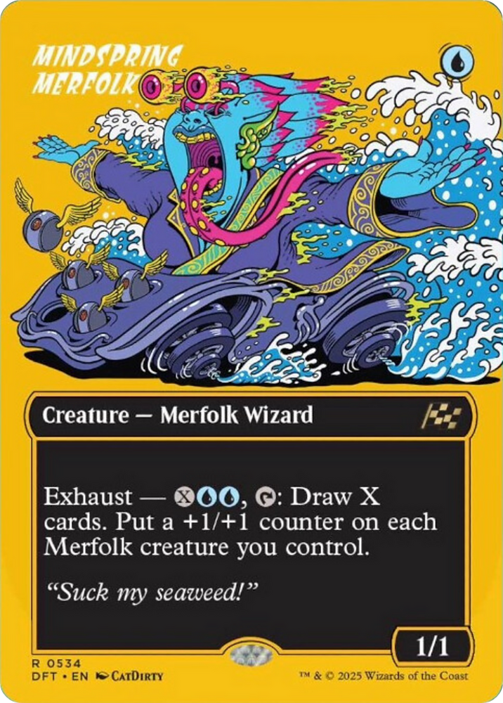Mindspring Merfolk (Borderless) (First-Place Foil) [Aetherdrift] Magic: The Gathering