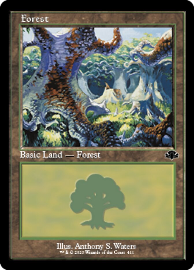 Forest (411) (Retro) [Dominaria Remastered] Magic: The Gathering
