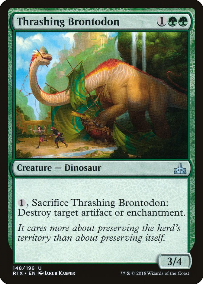 Thrashing Brontodon [Rivals of Ixalan] Magic: The Gathering